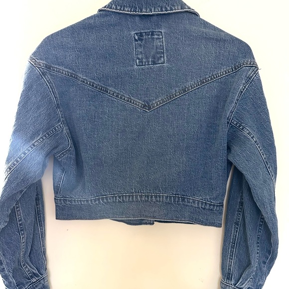 Abercrombie & Fitch Blue Cropped Jean Jacket Women’s Medium Wash Sz XS - Picture 2 of 10